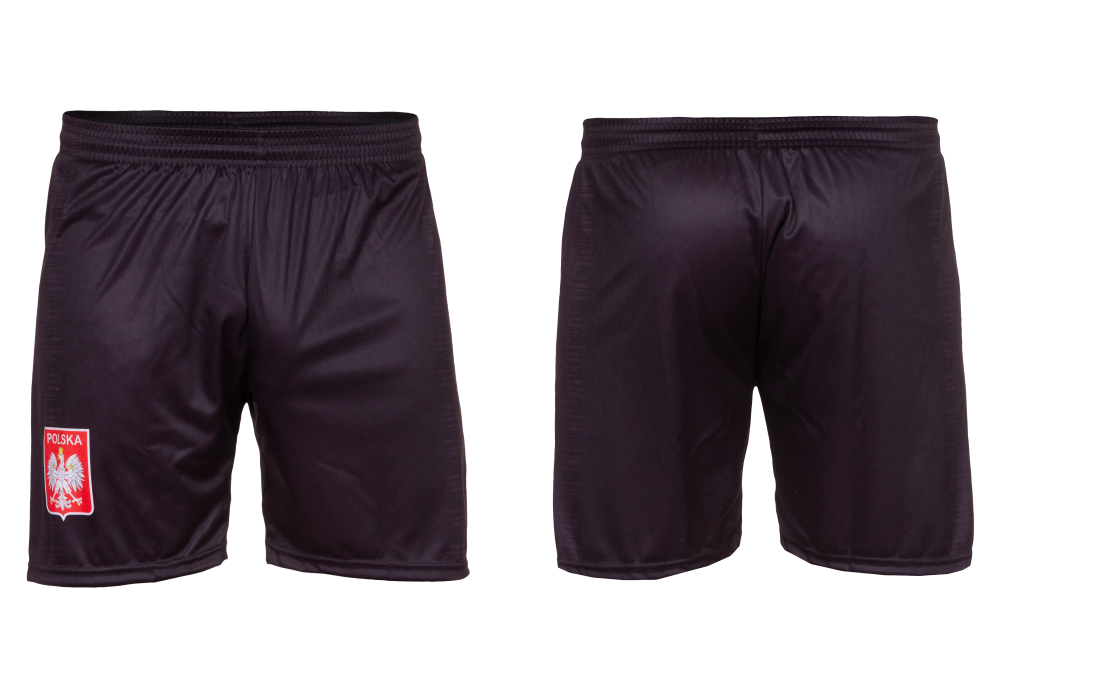 Spodenki-sportowe-Polska-czarne