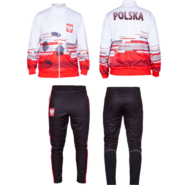 Komplet dres sportowy POLSKA (bluza wzór 2 + spodnie dresowe czarne Polska)