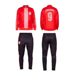 Komplet dres sportowy Lewandowski Polska (bluza wzór 1 + spodnie dresowe czarne Polska)
