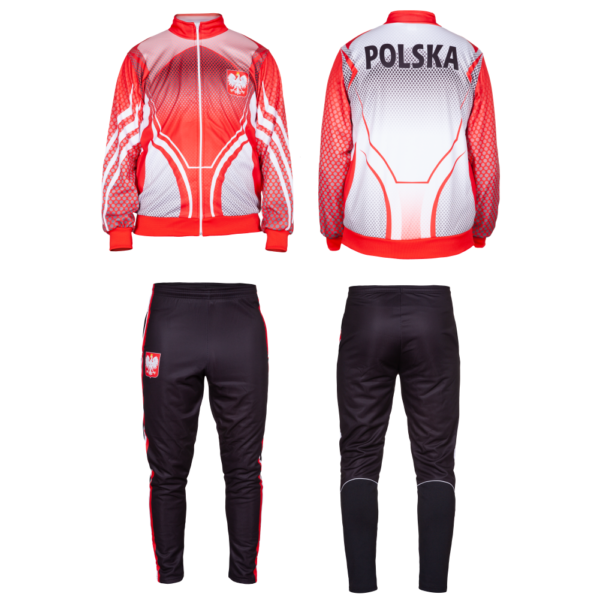 Komplet dres sportowy POLSKA (bluza wzór 3 + spodnie dresowe czarne Polska)