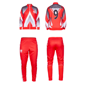 Komplet dres sportowy Lewandowski Polska (bluza wzór 4 + spodnie dresowe czerwone Polska)