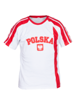 Koszulka bawełniana kibica POLSKI biała (KB-18)