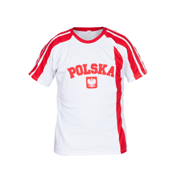 Koszulka bawełniana kibica POLSKI biała (KB-18)
