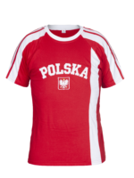 Koszulka bawełniana kibica POLSKI czerwona (KB-12)