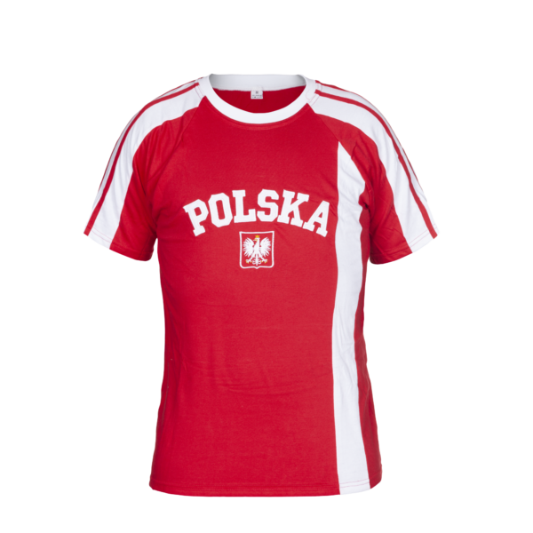 Koszulka bawełniana kibica POLSKI czerwona (KB-12)