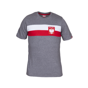 Koszulka-bawełniana-kibica-Polski-męska-flaga-szara-KB-16