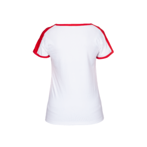 koszulka bawełniana damska kibica POLSKI biała (haft) (KB-22)