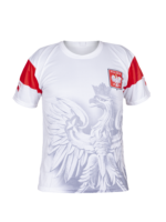 koszulka sportowa kibica POLSKI biała orzeł (K-03)
