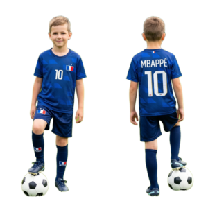 Strój sportowy Mbappe Francja koszulka spodenki getry