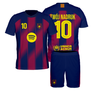Strój sportowy  BARCELONA TWÓJ NADRUK + spodenki