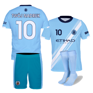 Strój sportowy  CITY TWÓJ NADRUK + spodenki + getry
