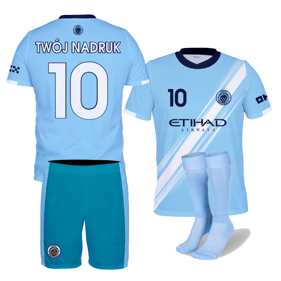 Strój sportowy CITY TWÓJ NADRUK + spodenki + getry